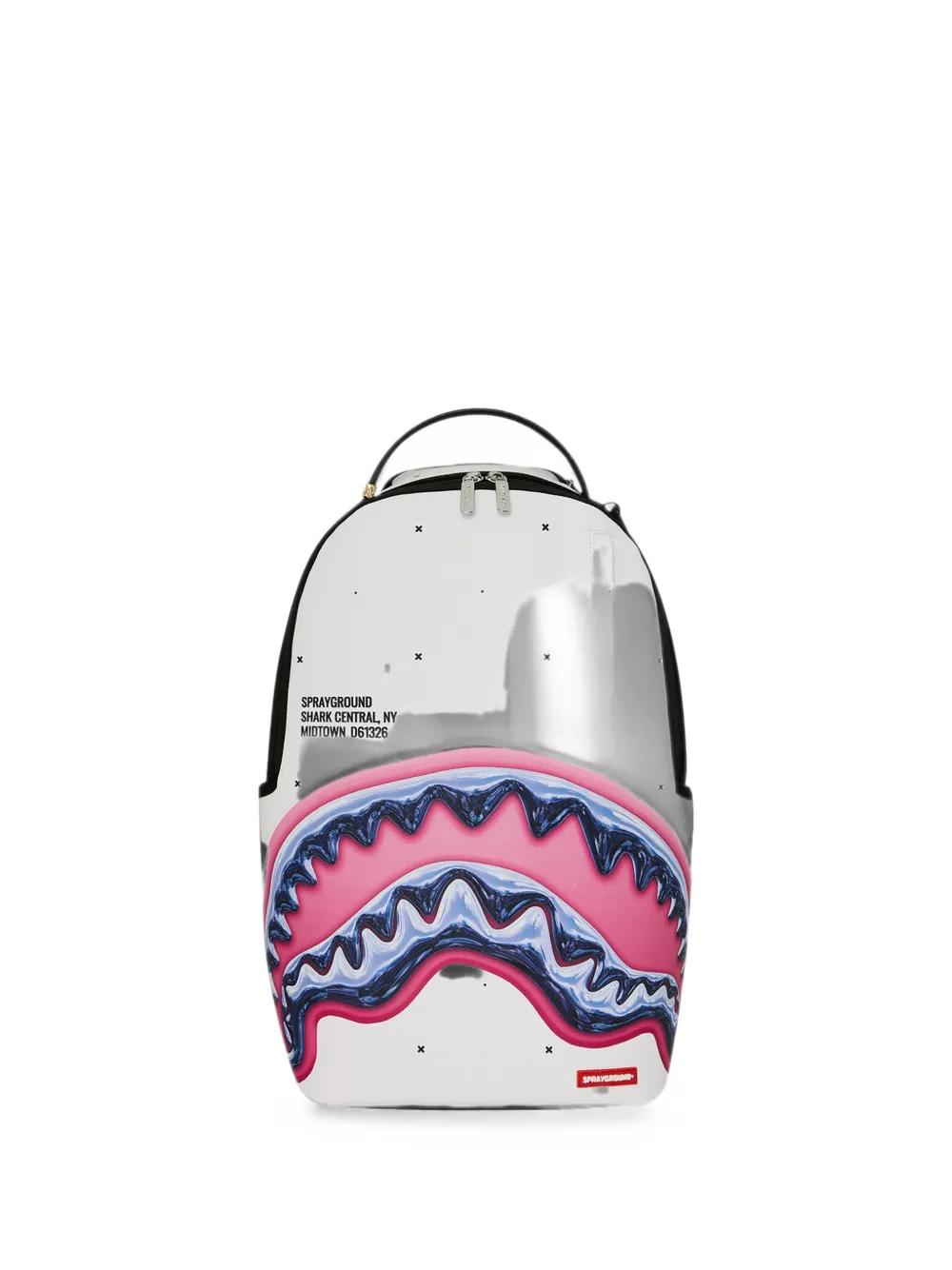 Sprayground Shark Central Liquid Chrome Rucksack - Weiß