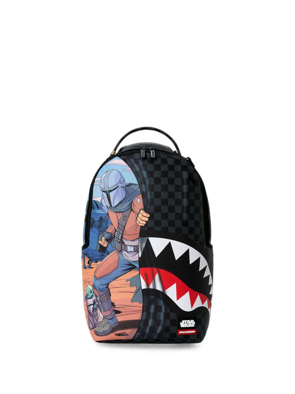 Sprayground x Star Wars Mando Grogu Get to the Ship Rucksack - Schwarz