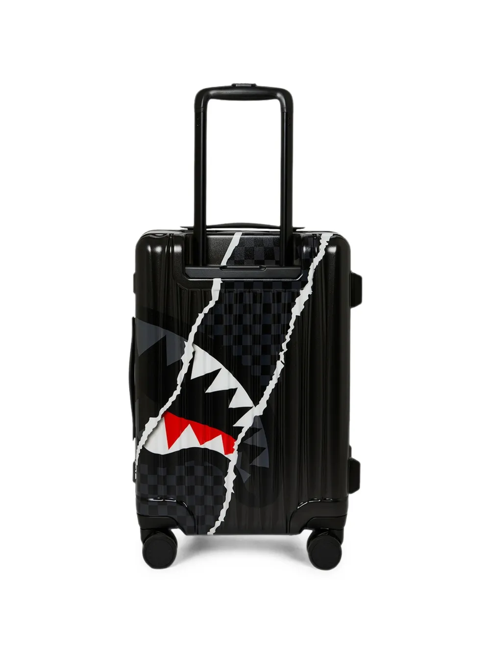 Sprayground Shark Slash geruite koffer met haaienprint Grijs