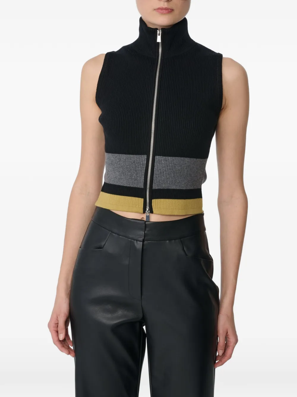 Toccin Jayla mouwloos vest met rits Zwart