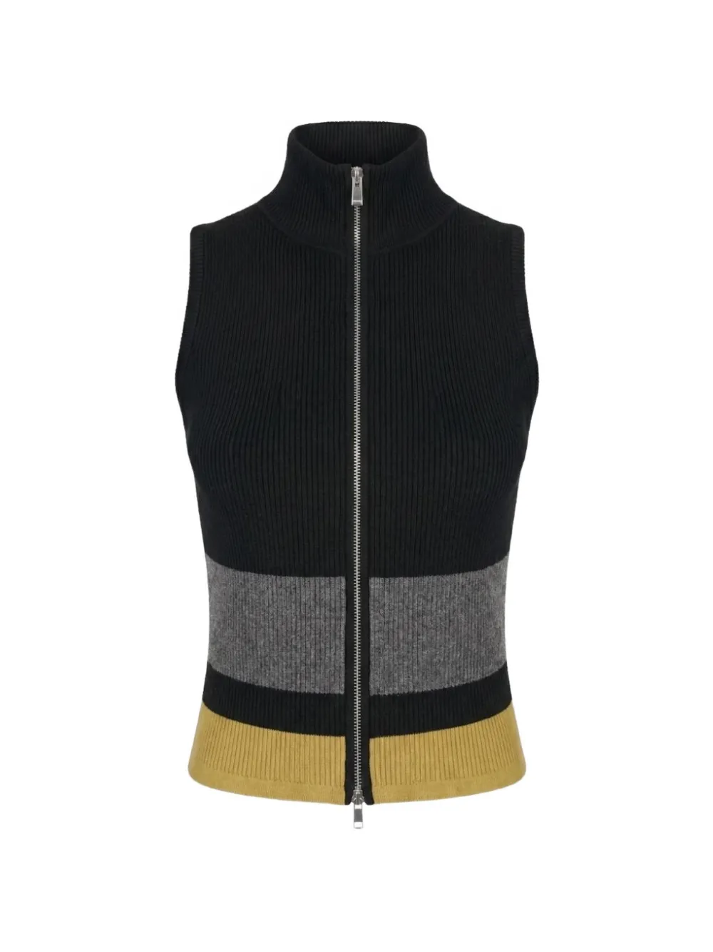 Toccin Jayla zip-front sleeveless cardigan - Schwarz