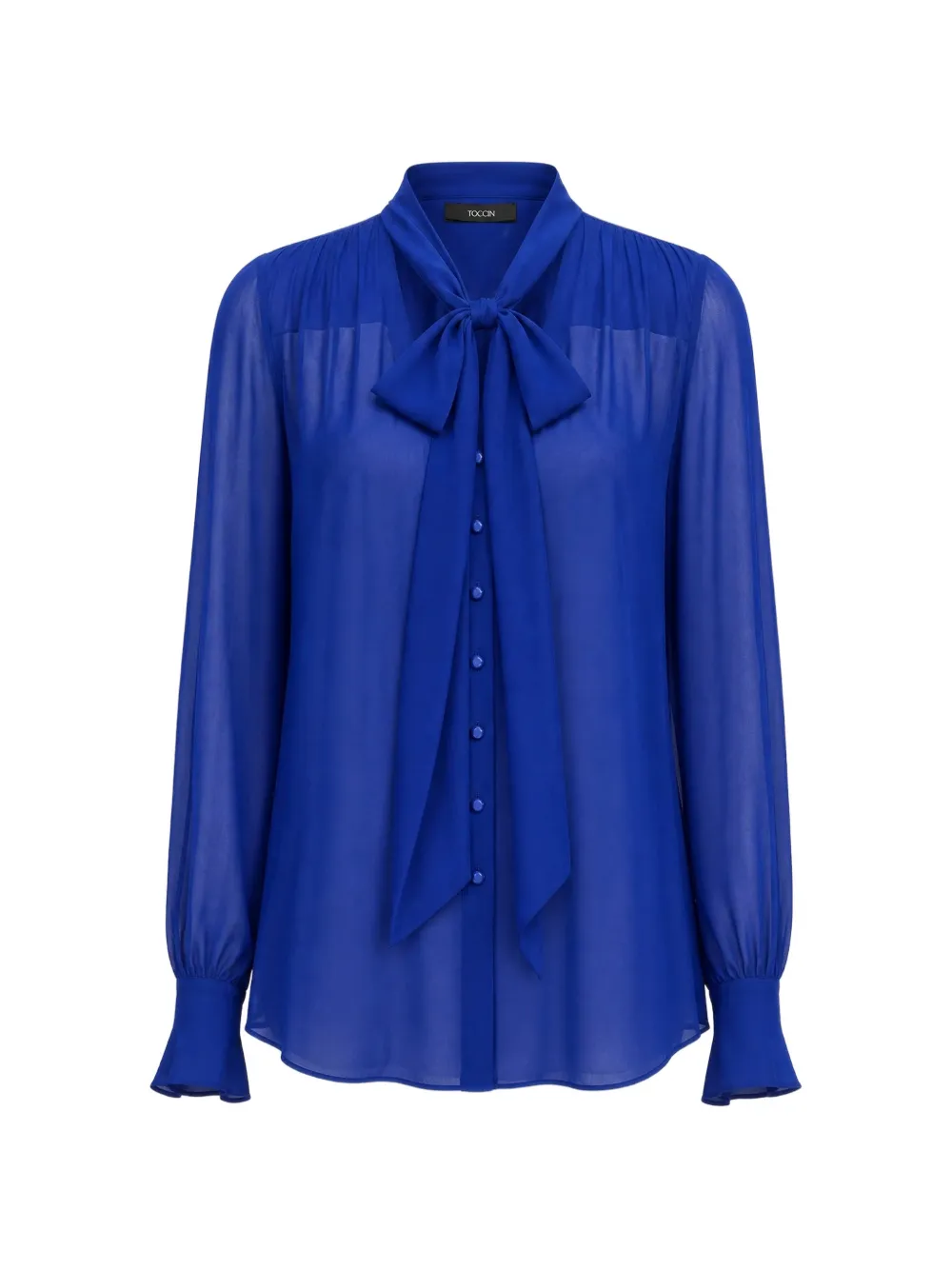 Toccin Kaila tie-neck button-front blouse - Blu