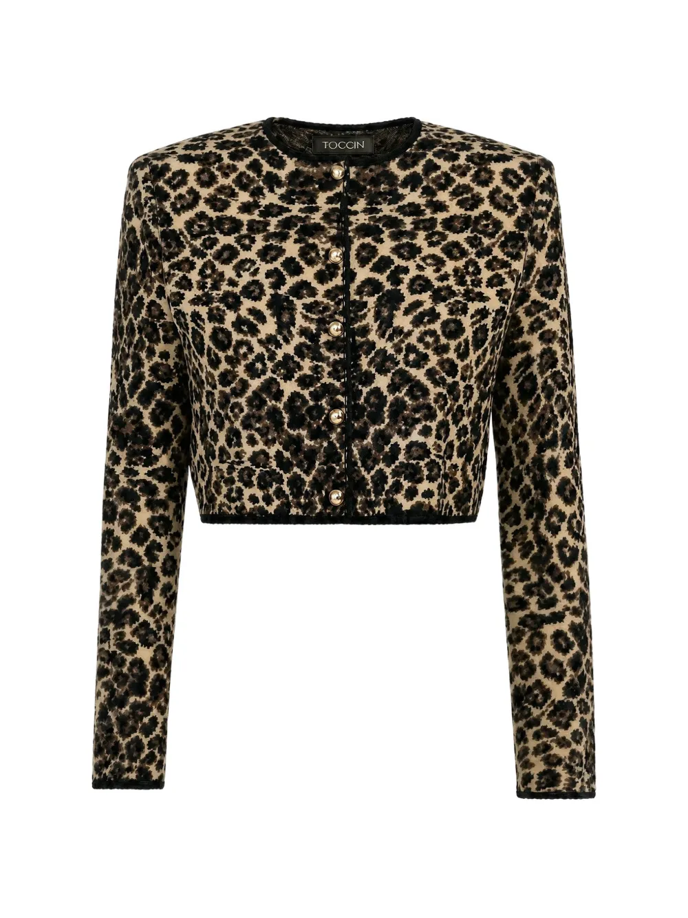 Toccin Cardigan crop Indira leopardato - Toni neutri