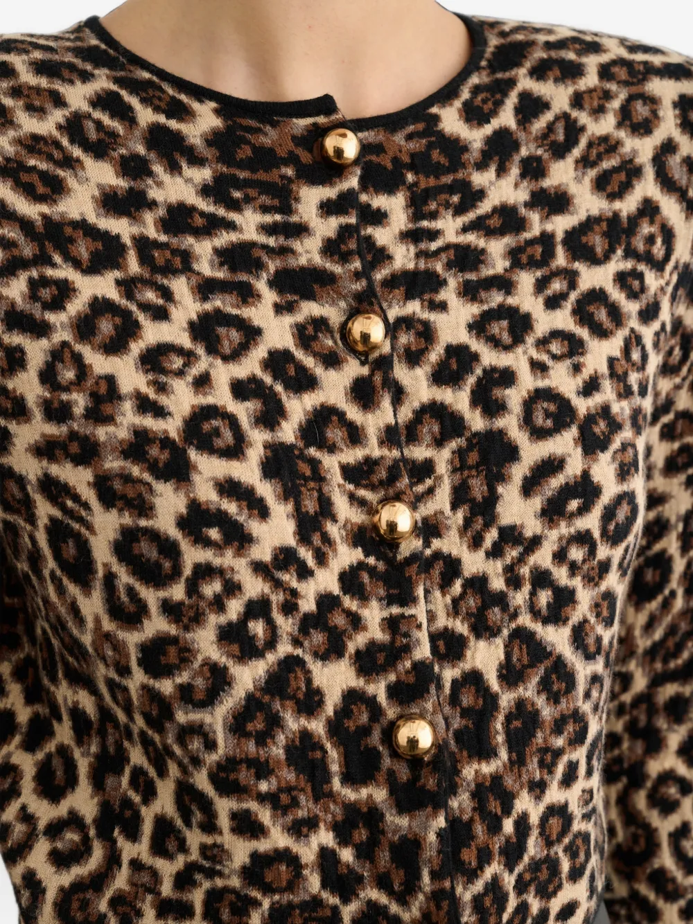 Toccin Indira cropped vest met luipaardprint Beige
