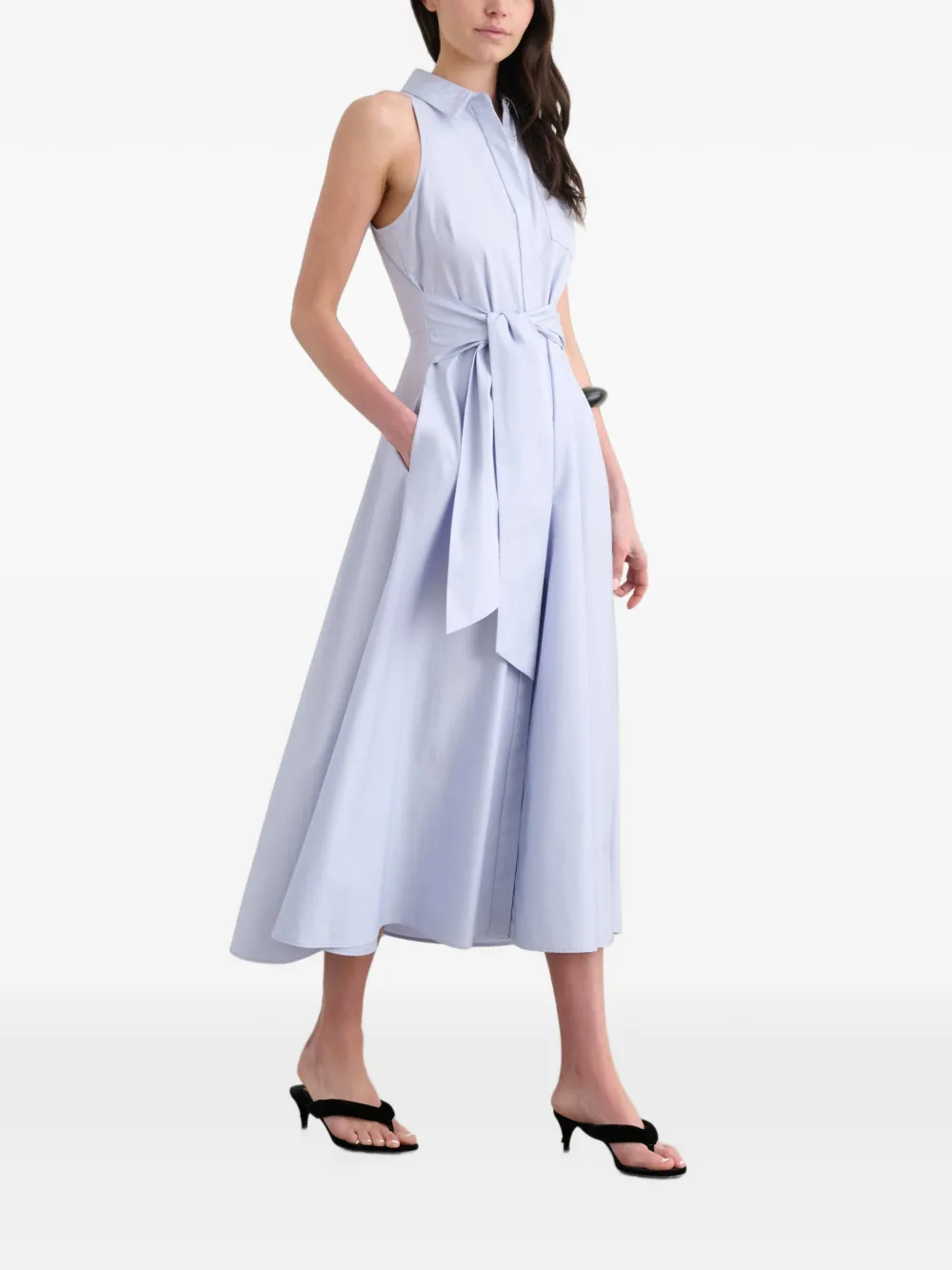 Toccin Chelsea mouwloze midi-jurk Blauw
