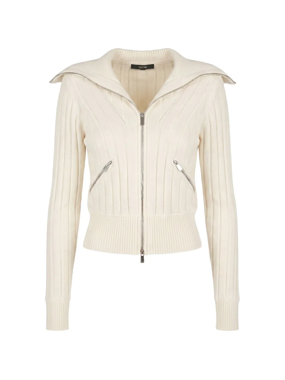 Toccin Holly zip-front cardigan - Nude