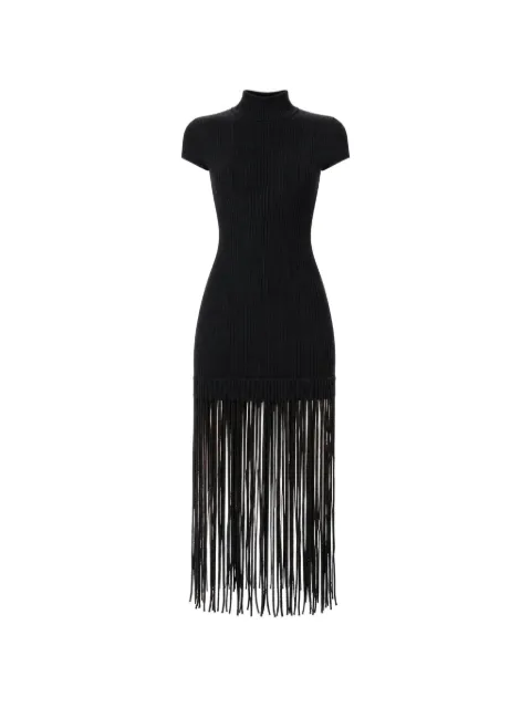 Toccin robe courte Jada frangée à col montant