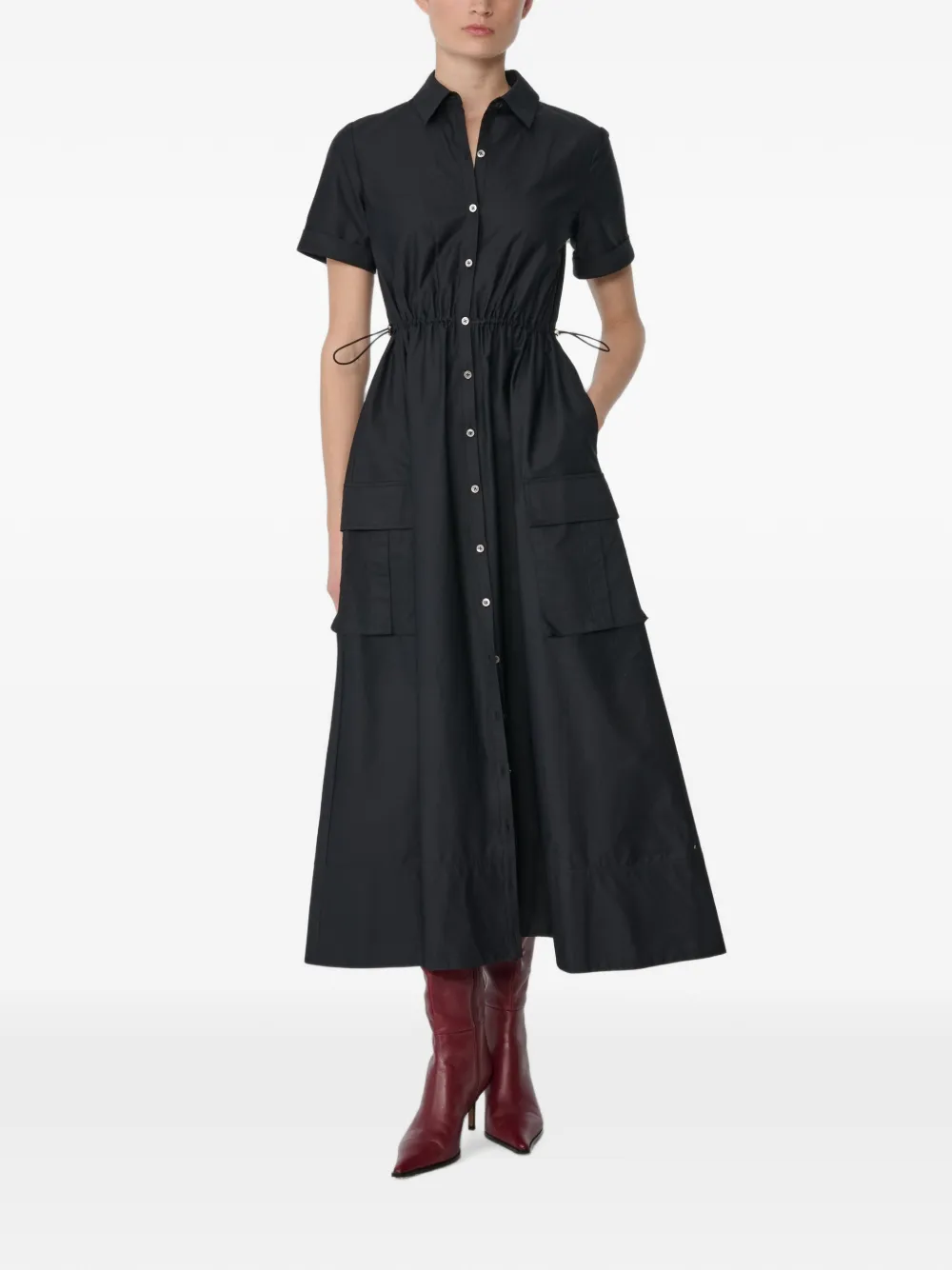 Toccin Maxine cargo-pocket shirt mididress - Nero