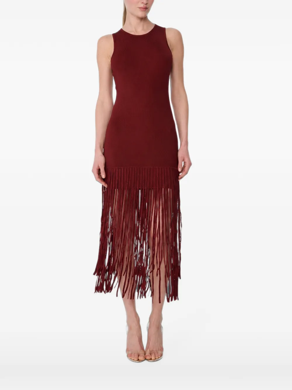 Toccin Margaux mini-jurk met franje afwerking Rood