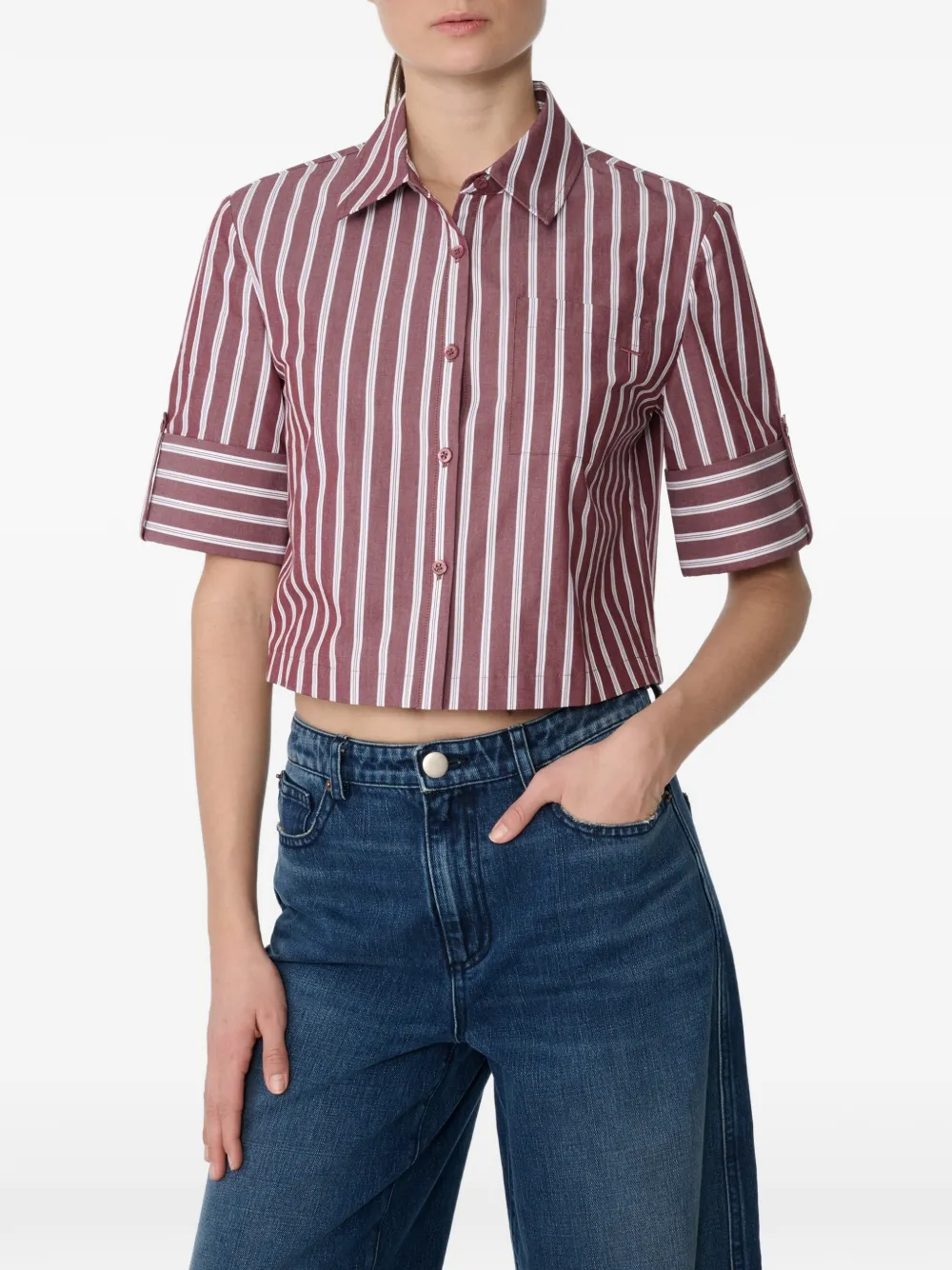 Toccin Brooks gestreepte cropped blouse Rood