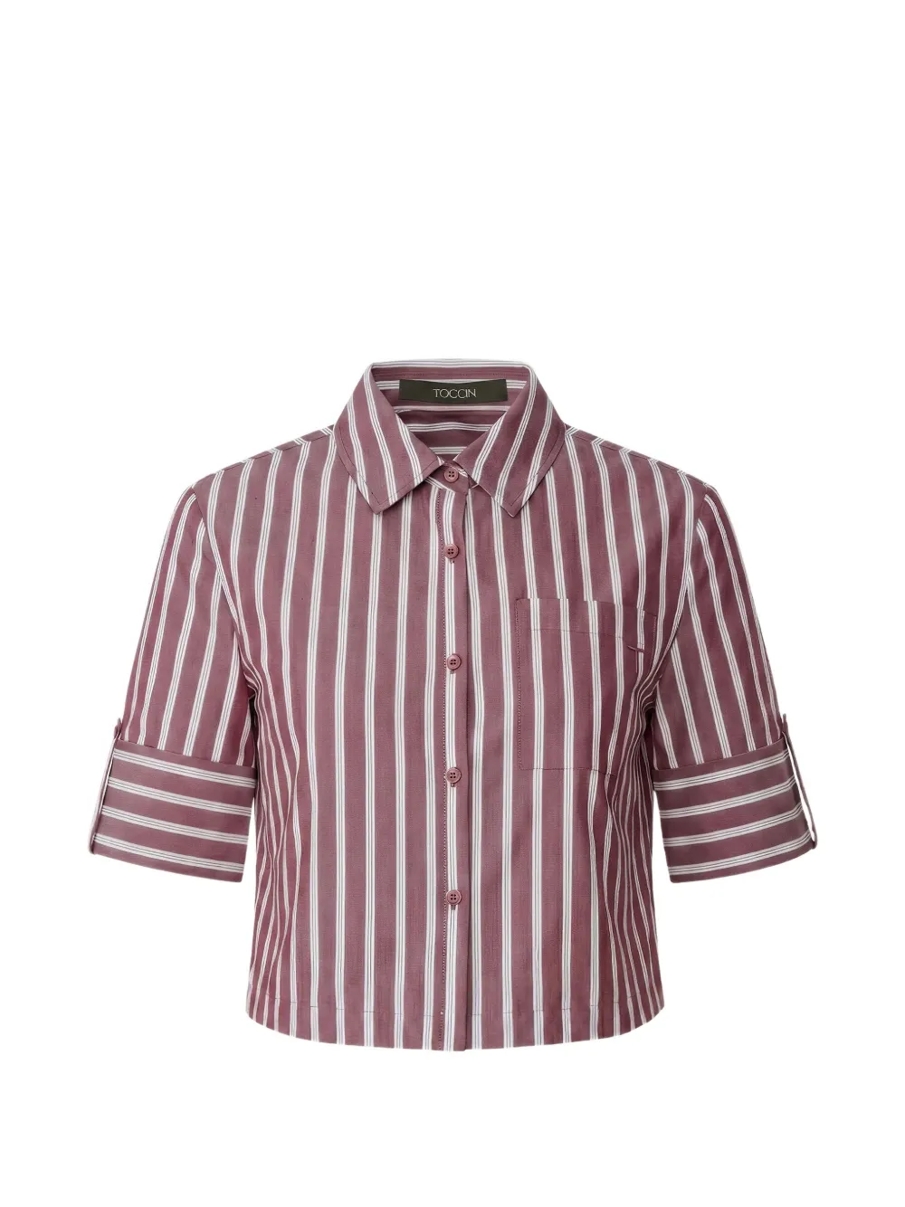 Toccin Brooks gestreepte cropped blouse Rood