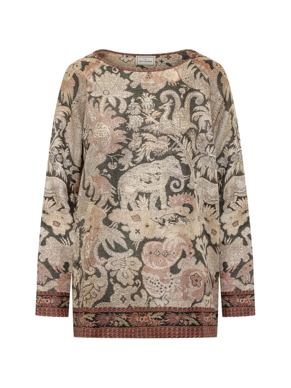 Pierre-Louis Mascia Aloe tapestry-print top - Toni neutri