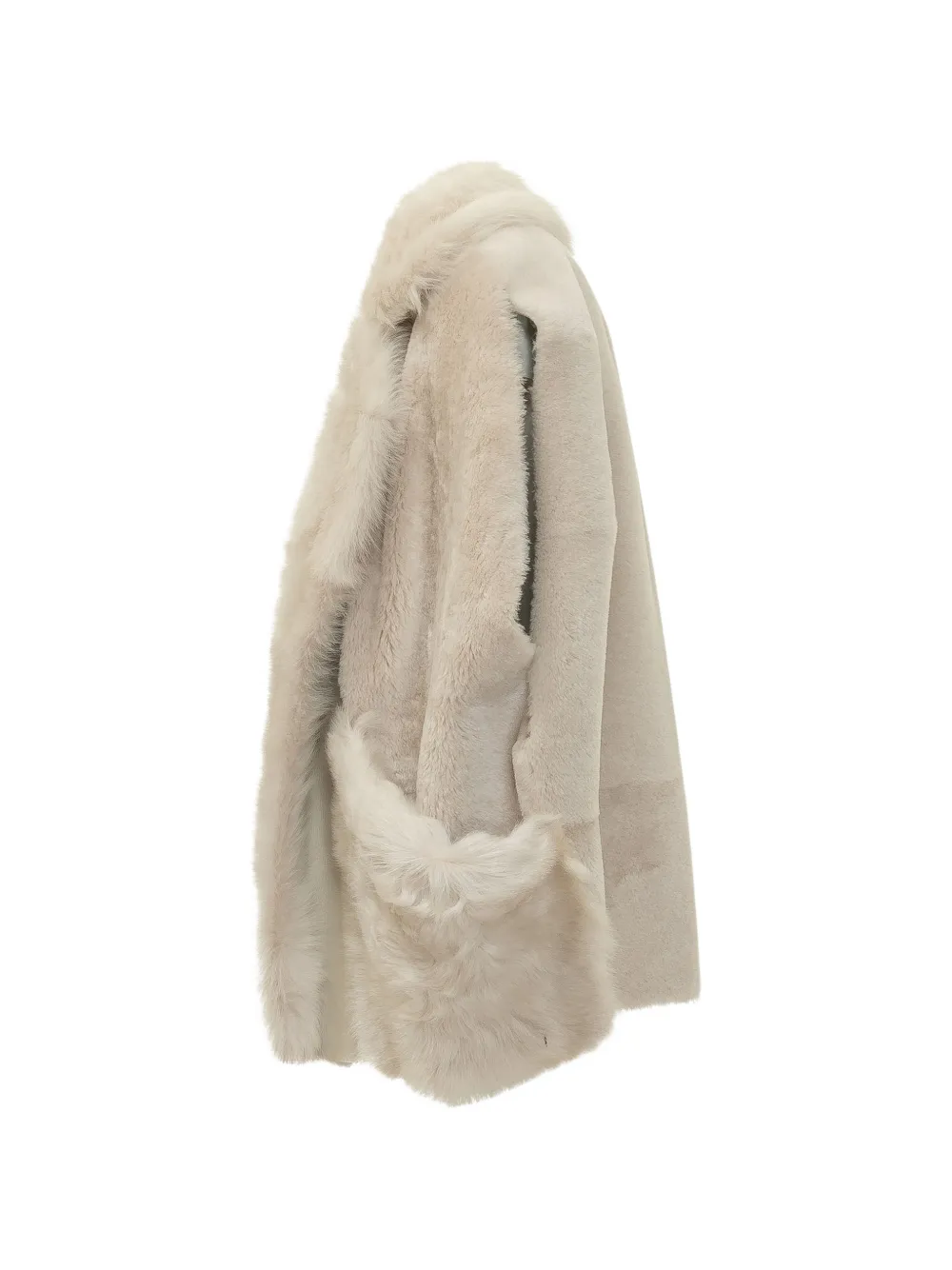 Blancha shearling-trim gilet - Nude