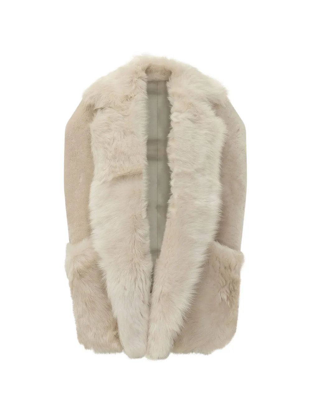 Blancha Gilet met lammy afwerking Beige