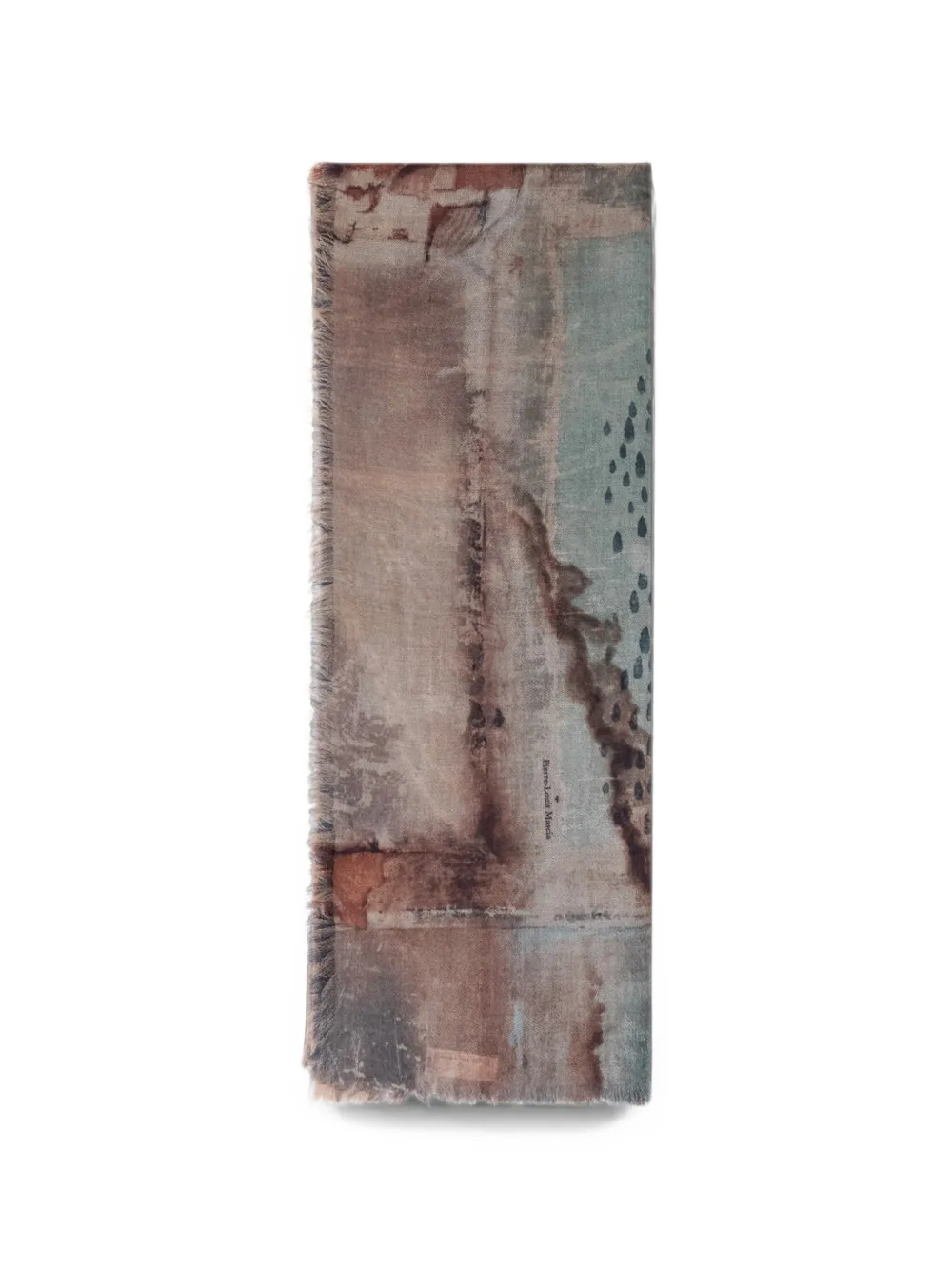 Pierre-Louis Mascia Euclide/S frayed wool scarf - Nude