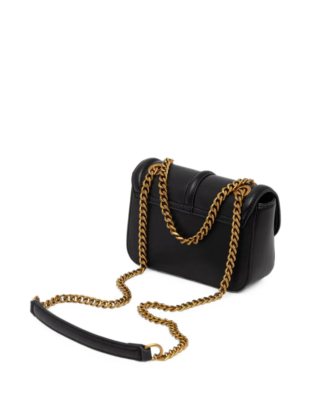 Just Cavalli Schoudertas met slangenplakkaat en ketting Zwart