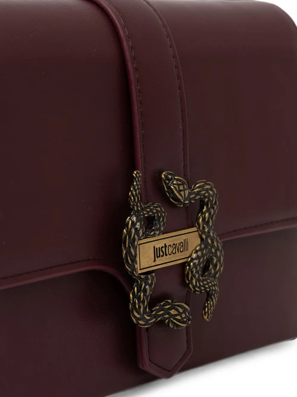 Just Cavalli snake-plaque chain-link clutch bag Rood
