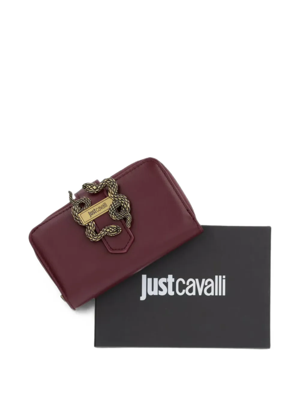 Just Cavalli Iconic Snakes portemonnee van imitatieleer Rood