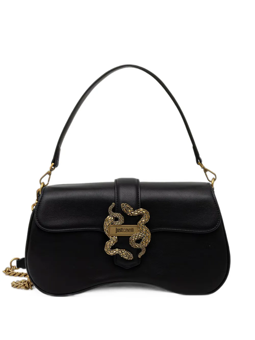 Just Cavalli Iconic Snakes logo-plaque crossbody bag - Nero