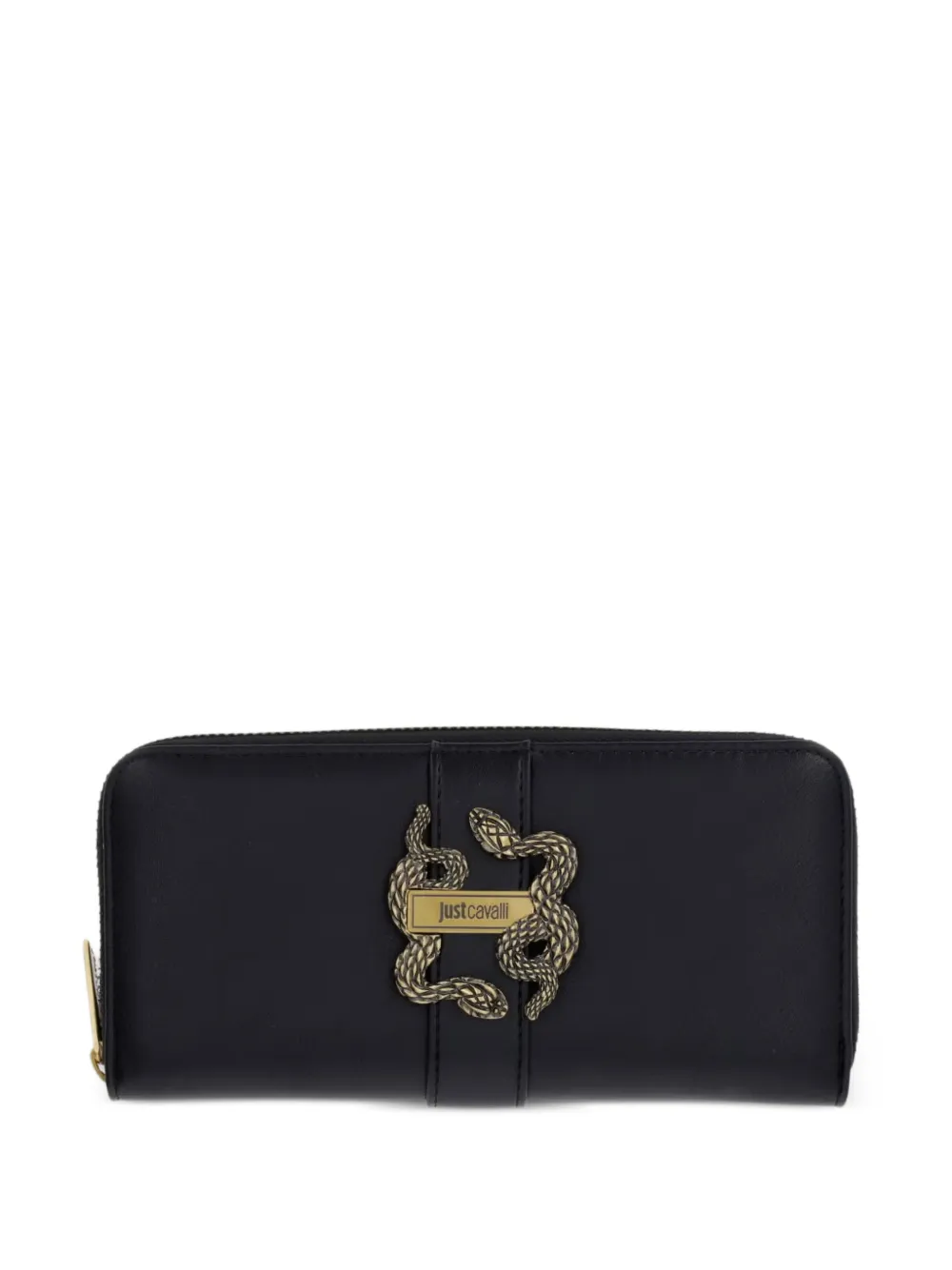 Just Cavalli Portafoglio Iconic Snakes con placca logo - Nero