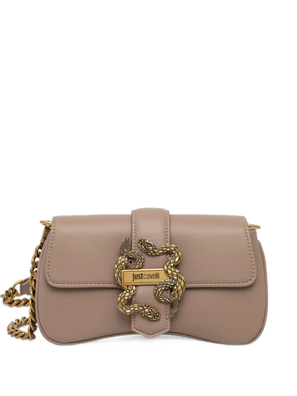 Just Cavalli Iconic Snakes snake-plaque crossbody bag - Toni neutri