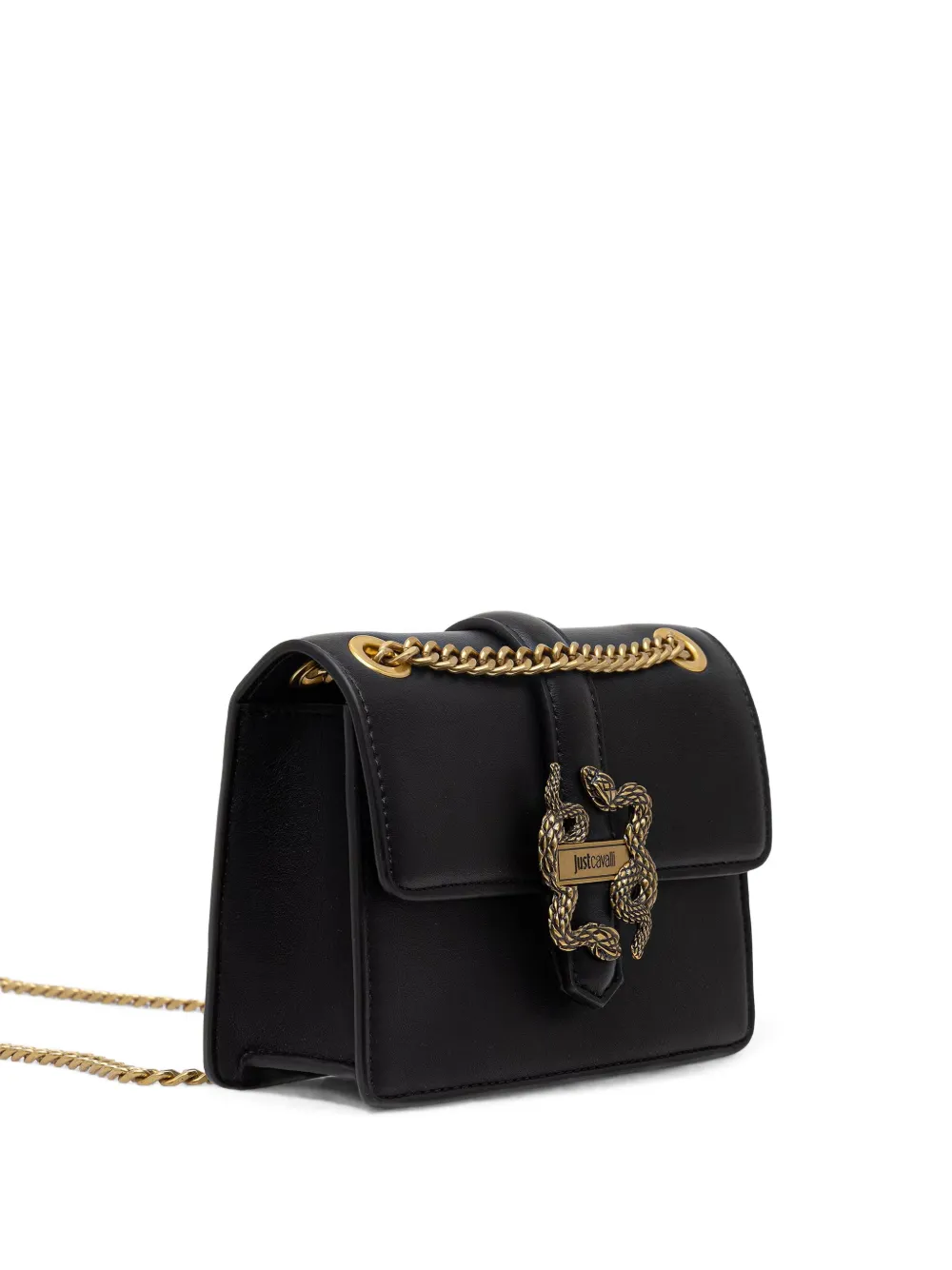 Just Cavalli Mini-tas met slangen-plakkaat Zwart