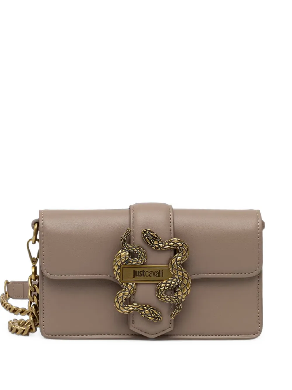 Just Cavalli Iconic Snakes cross body bag - Marrone