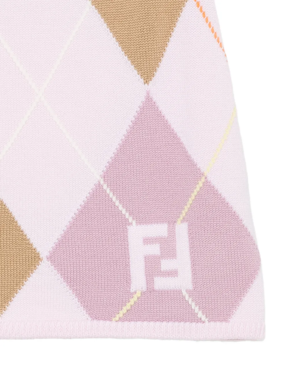 Fendi Kids Rok met argyle FF-logo Roze