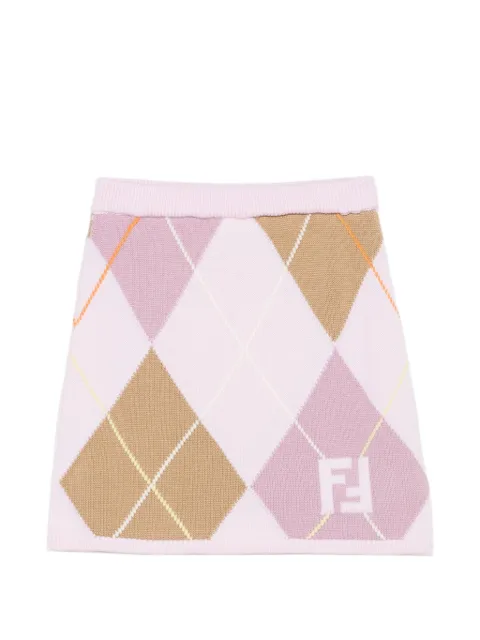 Fendi Kids falda con motivo de rombos y logo FF