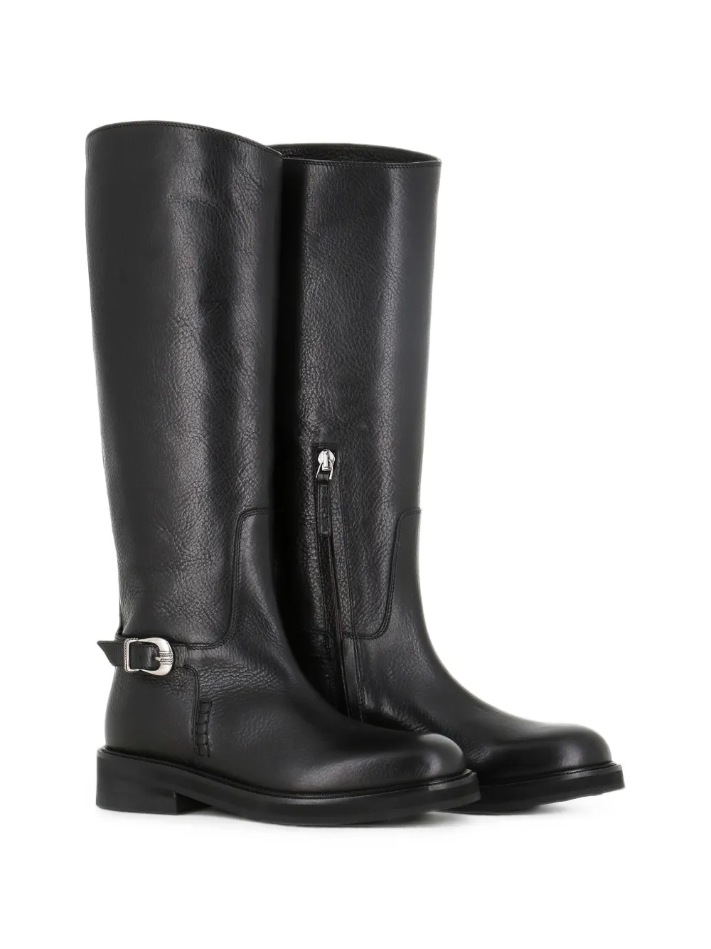 Sartore buckled leather boots Zwart