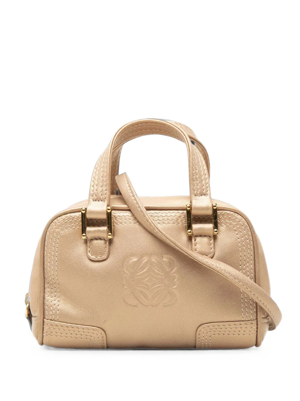 Loewe Pre-Owned 2008 Micro Metallic Leather Amazona satchel - Gold