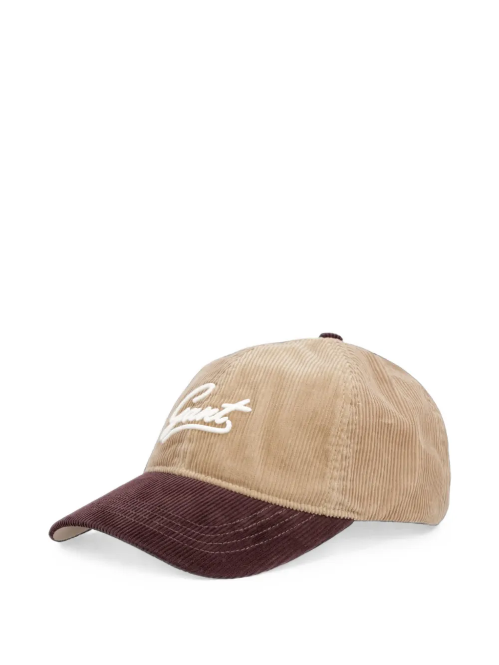 Gant Logo-embroidered Corduroy Cap In Brown