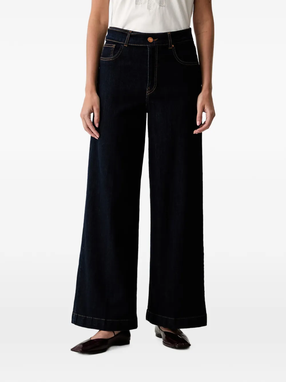 FRACOMINA wide-leg jeans - Blu