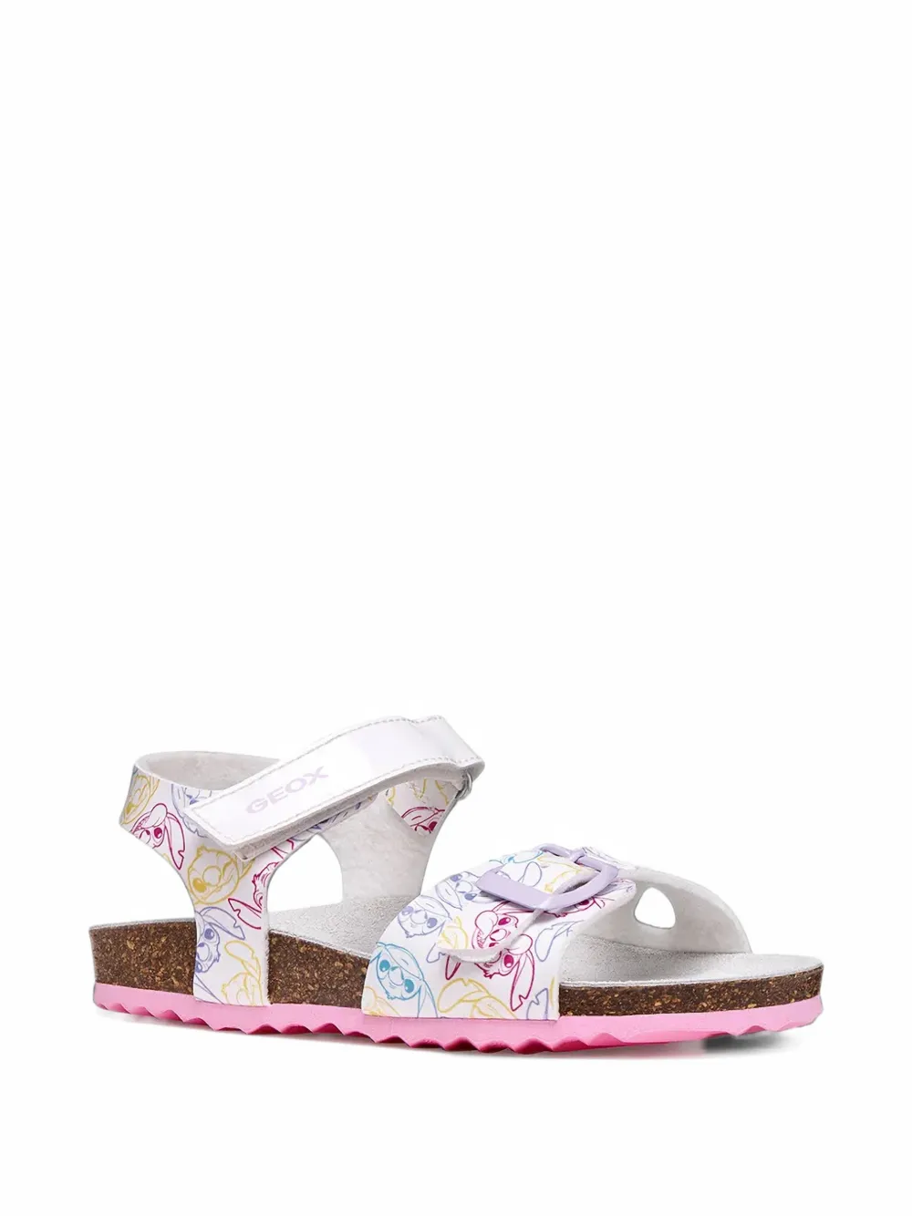 Geox Kids x Lilo & Stitch graphic-print touch-strap sandals - Bianco