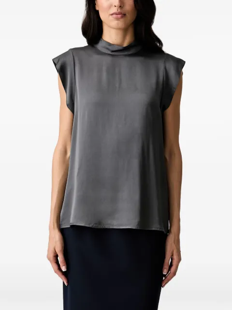 FRACOMINA high-neck cap-sleeve top