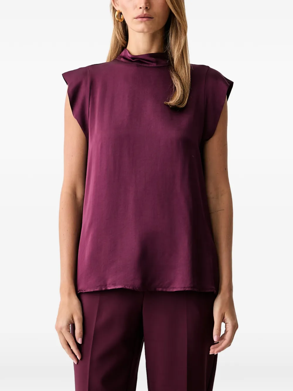 FRACOMINA short-sleeve satin top