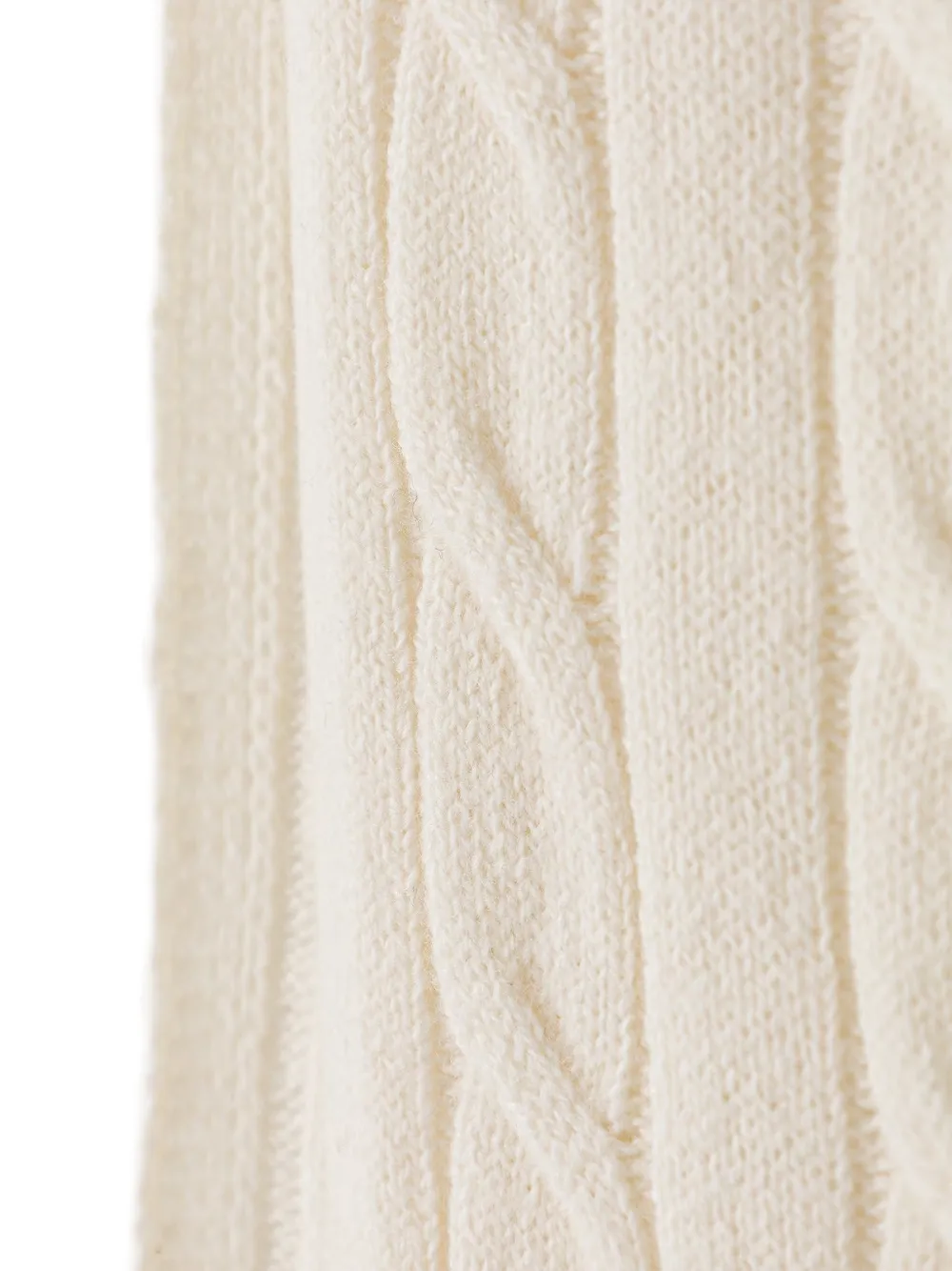 Gant Kabelgebreide sjaal met geborduurd logo Beige