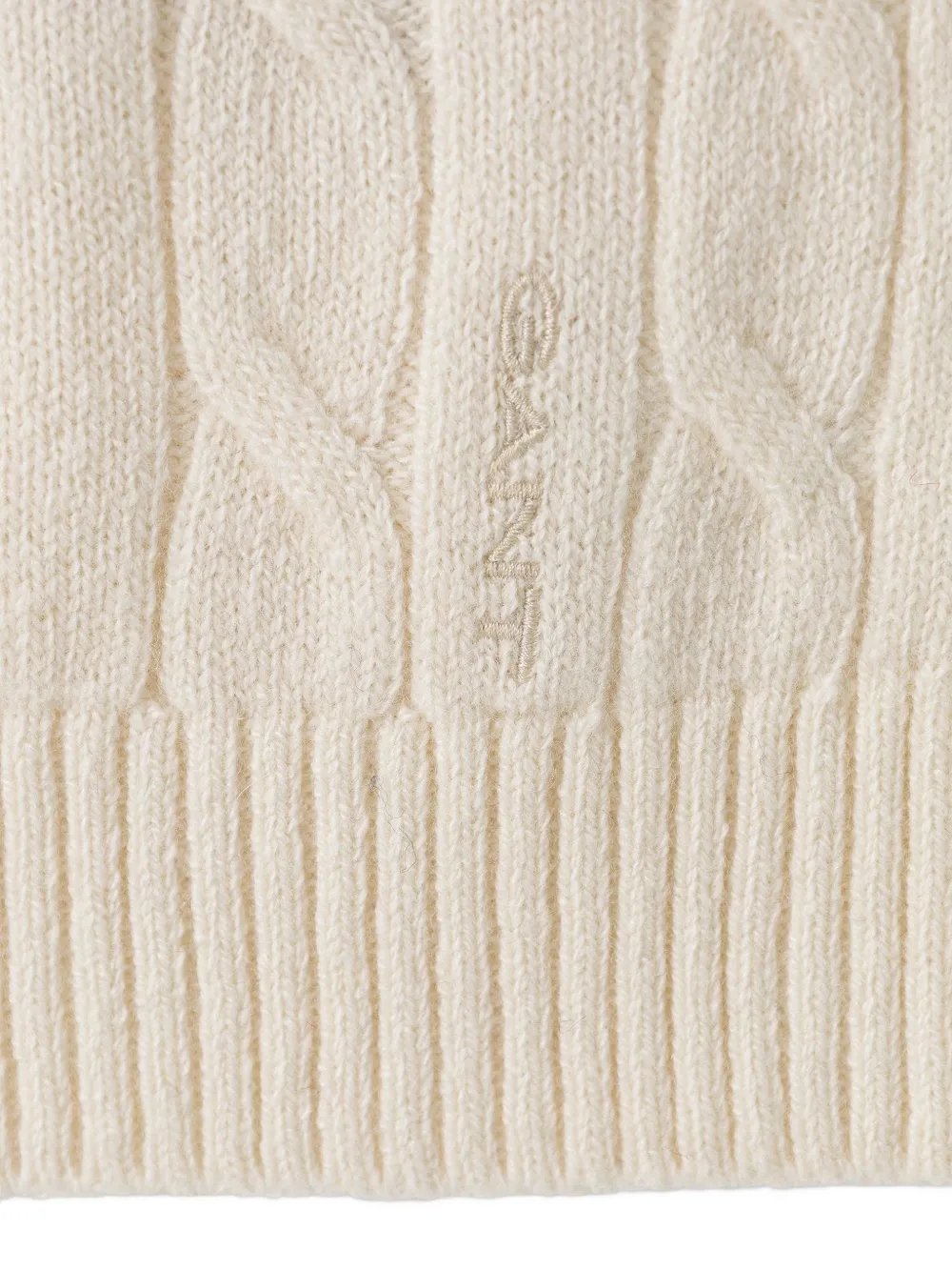 Gant Kabelgebreide sjaal met geborduurd logo Beige
