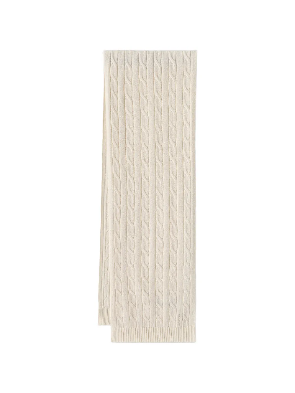 Gant cable-knit embroidered-logo scarf - Toni neutri