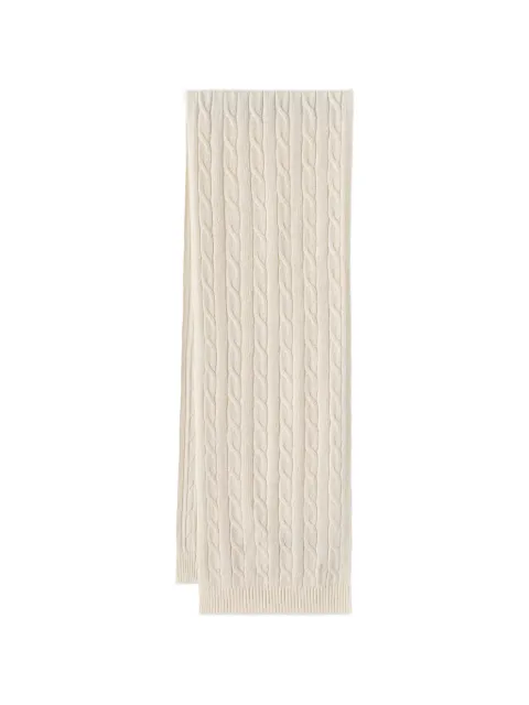 Gant cable-knit embroidered-logo scarf
