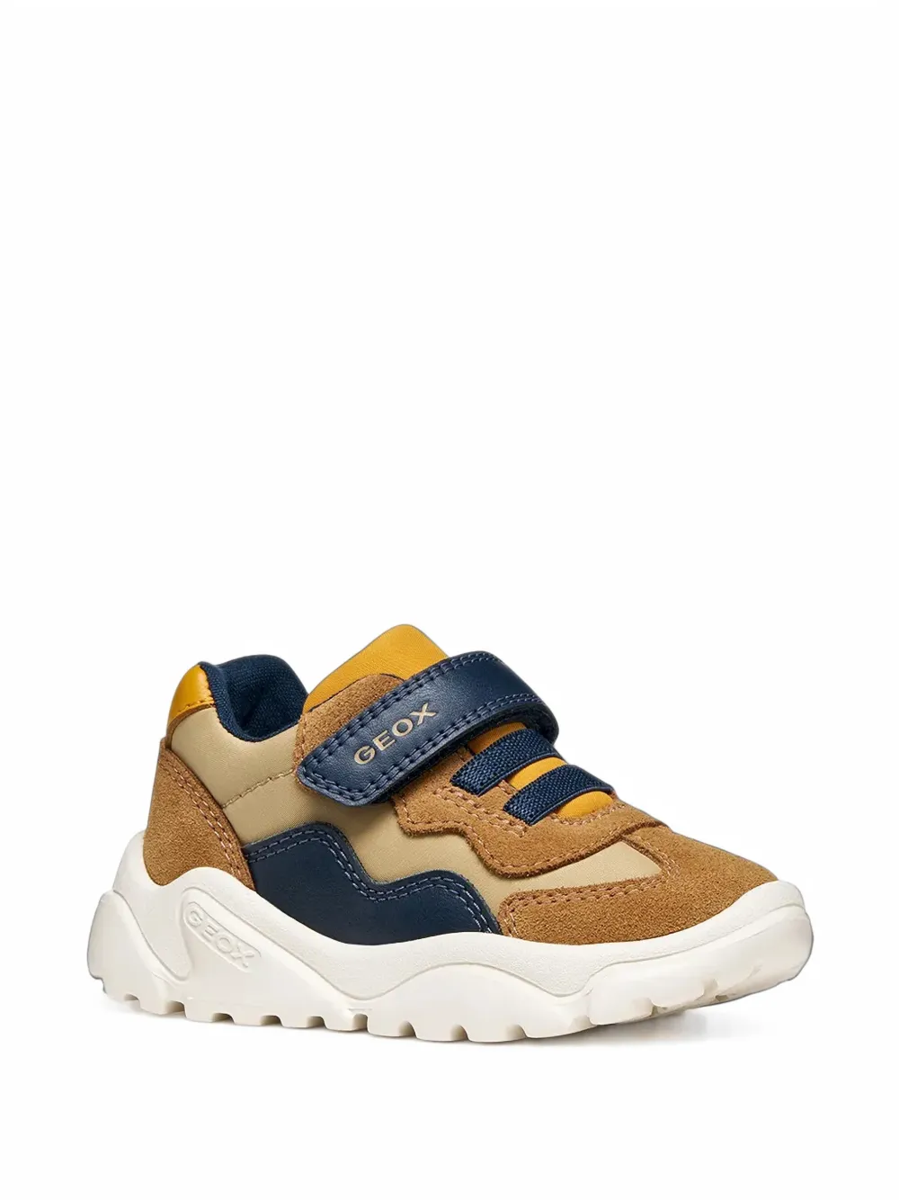 Geox Kids Ciufciuf panelled touch-strap sneakers - Marrone