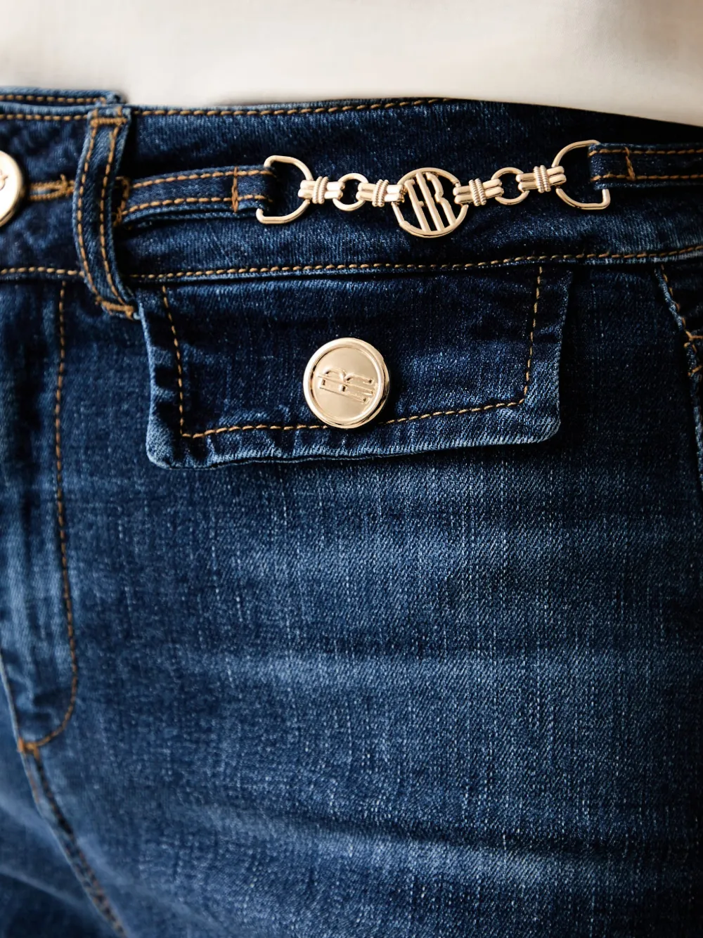 FRACOMINA Flared jeans verfraaid met logo Blauw