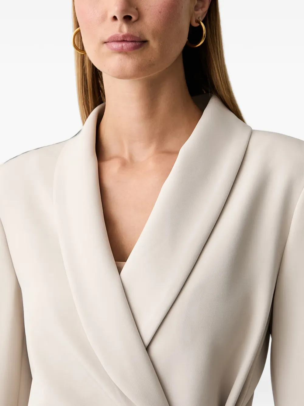 FRACOMINA wrap-style side-tie blazer Beige