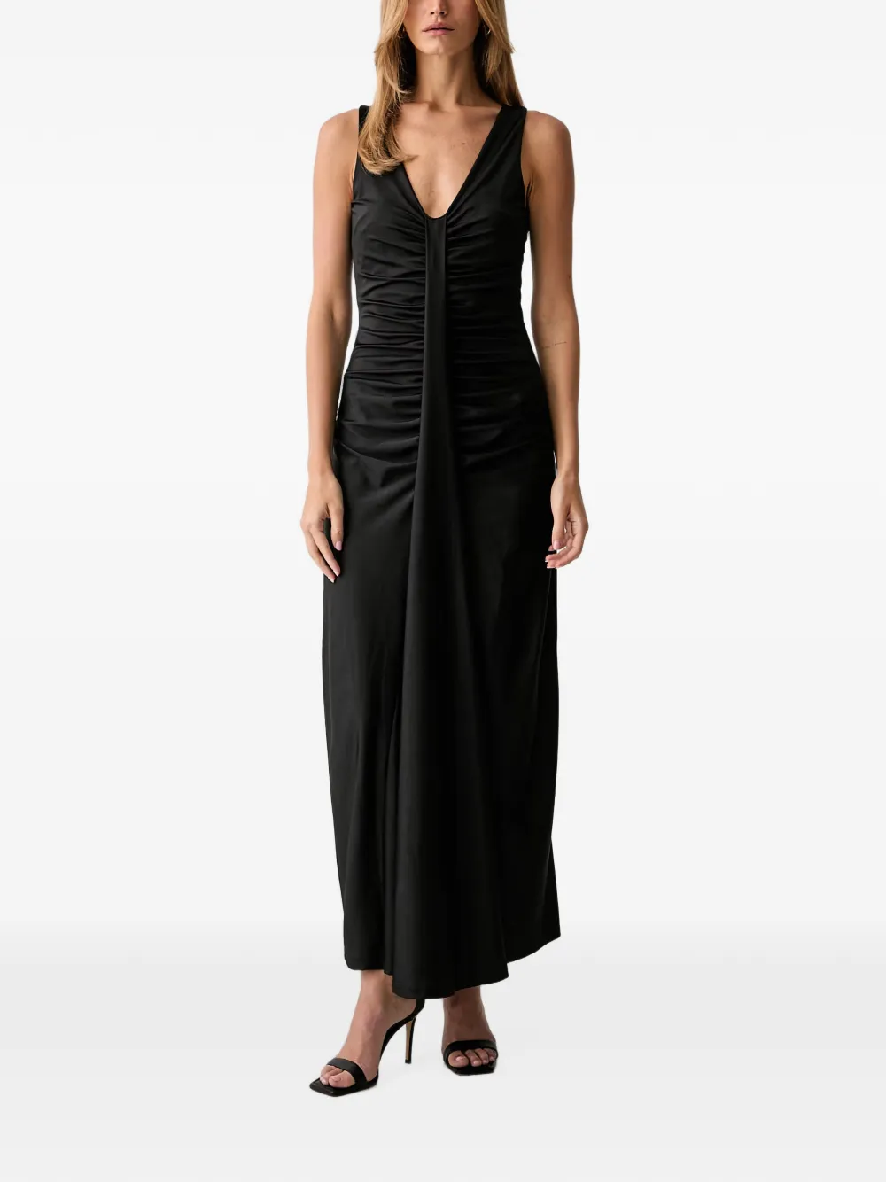 FRACOMINA ruched sleeveless maxi dress