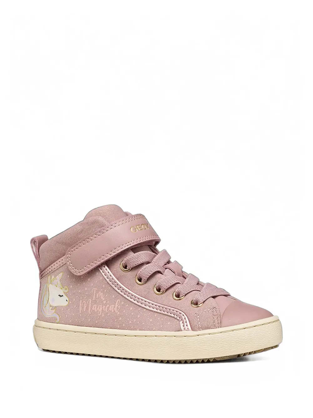Geox Kids Kalispera unicorn-print touch-strap sneakers - Rosa
