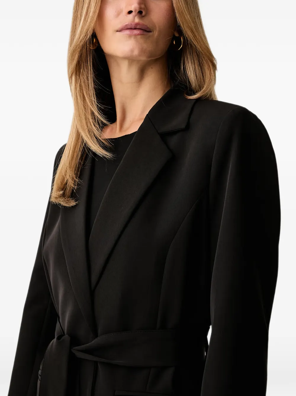 FRACOMINA Blazer met gekerfde revers en ceintuur Zwart