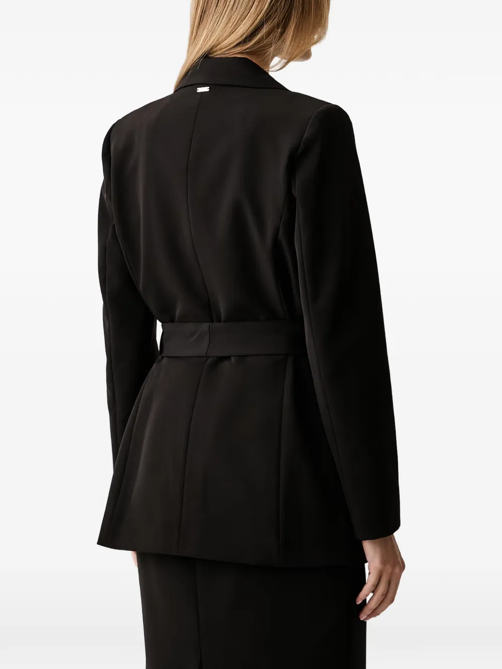 FRACOMINA Blazer met gekerfde revers en ceintuur Zwart