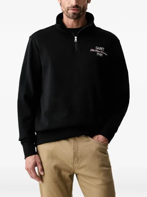 Gant logo-embroidered half-zip sweatshirt