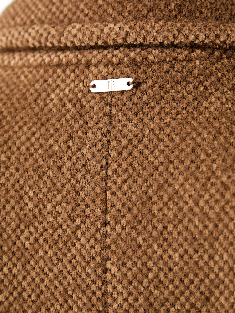 FRACOMINA Mantel met dubbele rij knopen en textuur Bruin