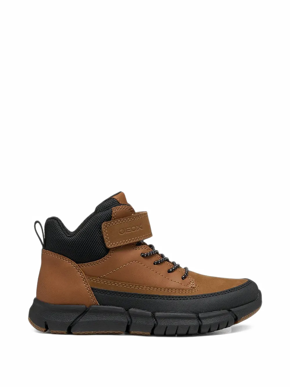 Geox Kids Flexyper lace-up touch-strap boots - Marrone